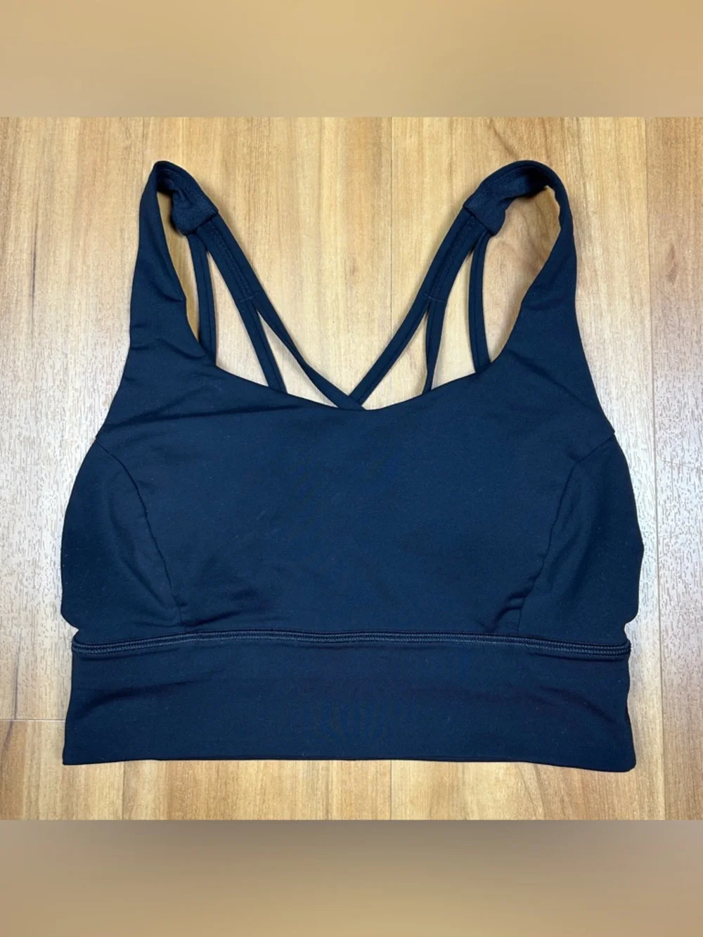 Lululemon Black Sports Bra Strappy Back Size‎ 6 Yoga Workout Athleisure